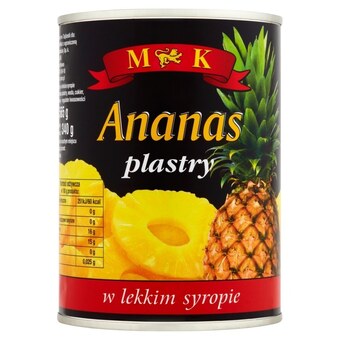 Wafelek Mk ananas plastry w lekkim syropie 565 g oferta