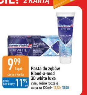 E.Leclerc Pasta do zębów pearl blend-a-med 3d white luxe oferta