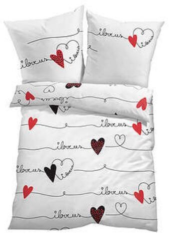BonPrix Pościel z napisem i nadrukiem w serca oferta