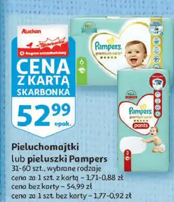 Auchan Pieluchy midi 3 pampers premium care pants oferta
