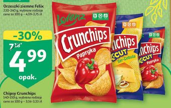 Auchan Chipsy ser-cebula crunchips x-cut oferta