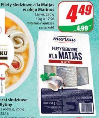 Dino Filety śledziowe a la matjas w oleju marinus oferta