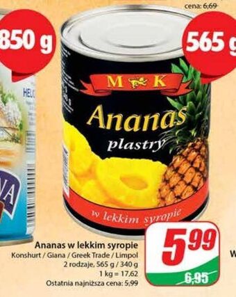 Ananas plastry m&k