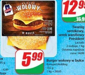 Dino Burger wołowy w bułce konspol oferta