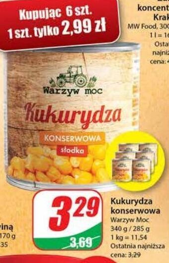 Dino Kukurydza konserwowa warzyw moc oferta
