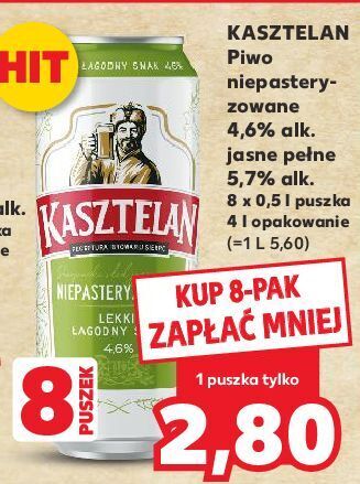 Kaufland Piwo kasztelan jasne pełne oferta