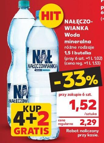 Kaufland Woda delikatnie gazowana nałęczowianka oferta