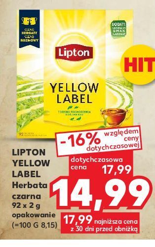 Kaufland Herbata lipton yellow label tea oferta