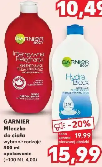 Kaufland Mleczko-krem nawilżające hydra block garnier body oferta