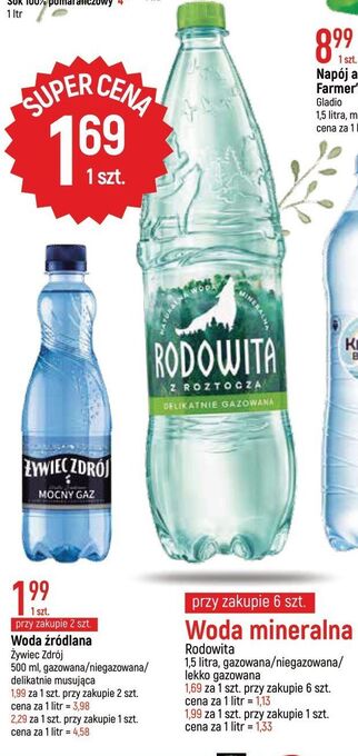 E.Leclerc Woda delikatnie gazowana rodowita z roztocza oferta