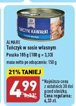 ALDI Tuńczyk kawałki w sosie własnym oferta