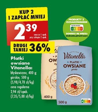 Biedronka Płatki owsiane górskie oferta