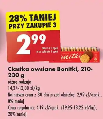 Biedronka Ciastka owsiane z czekoladą mleczną oferta