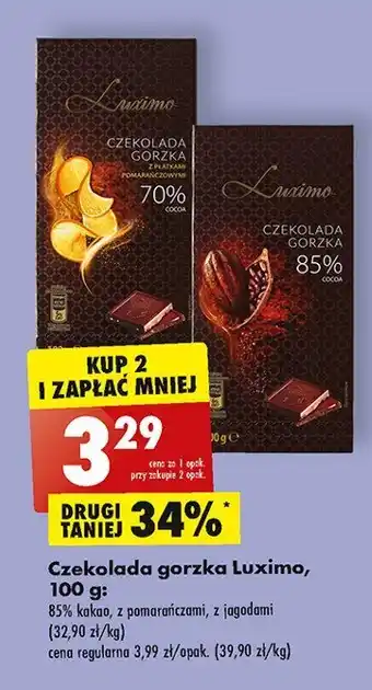 Biedronka Czekolada gorzka 70% drobinkami jagodowymi oferta