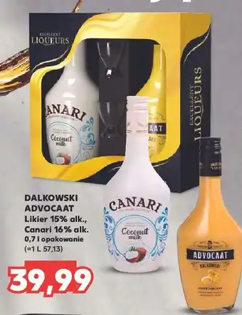 Kaufland Likier + kieliszek canari coconut-milk dalkowski oferta