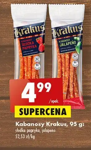 Biedronka Kabanosy słodka papryka krakus animex oferta