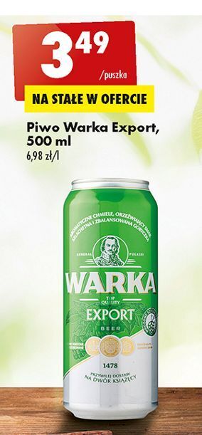 Biedronka Piwo warka export oferta