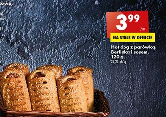 Biedronka Hot dog z parówką berlinką i sosem oferta