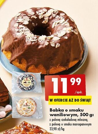 Biedronka Babka waniliowa z polewą marcepanową amicake oferta