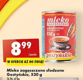 Biedronka Mleko zagęszczone słodzone gostyń oferta