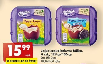 Biedronka Jajka czekoladowe z nadzieniem mlecznym milka egg'n' spoon oferta
