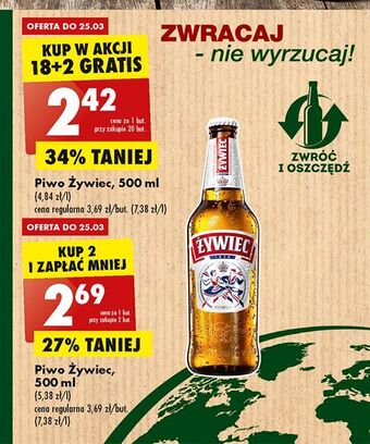 Biedronka Piwo żywiec jasne pełne oferta