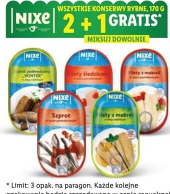 Lidl Nixe Wszystkie konserwy rybne 170g oferta