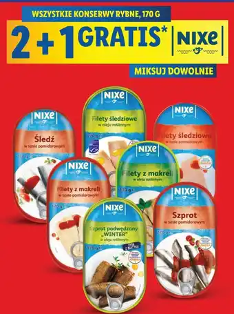 Lidl Nixe Wszystkie konserwy rybne 170g oferta