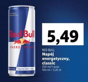 Lidl Red Bull Napój energetyczny classic 250ml oferta