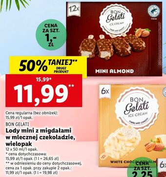 Lidl Lody mini white chocolate almond bon gelati oferta