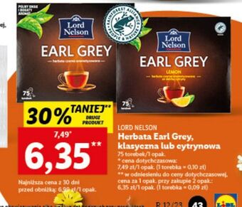 Lidl Herbata earl grey lord nelson oferta
