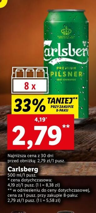 Lidl Piwo carlsberg oferta