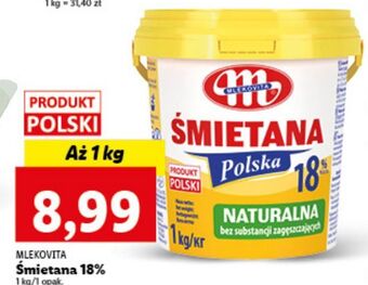 Lidl Śmietana kuchmistrza 18% mlekovita oferta