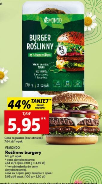Lidl Burger roślinny ze słonecznikiem vemondo oferta