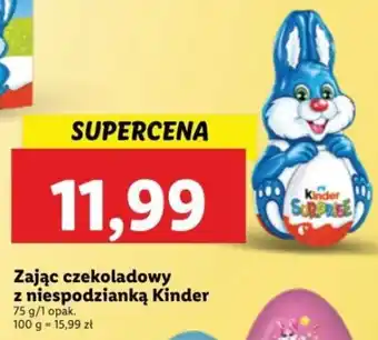 Lidl Ferrero Zając czekoladowy z niespodzianką Kinder 75g oferta