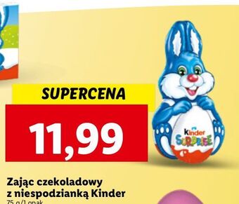 Lidl Zajączek czekoladowy niebieski kinder niespodzianka oferta
