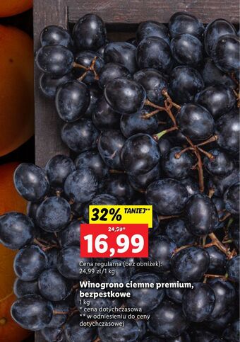 Lidl Winogrona ciemne bezpestkowe oferta