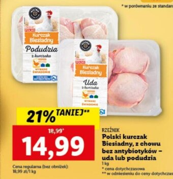 Lidl Rzeźnik polski kurczak Biesiadny z chowu bez antybiotyków - uda lub podudzia 1kg oferta