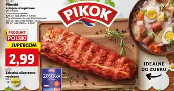 Lidl Pikok żeberka wieprzowa wędzone 100g oferta