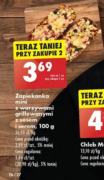 Biedronka Zapiekanka mini z warzywami grillowanymi z sosem i serem oferta
