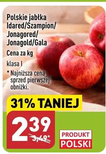 ALDI Polskie jabłka idared/Szampion/Jonagored/Jonagold/Gala 1kg oferta