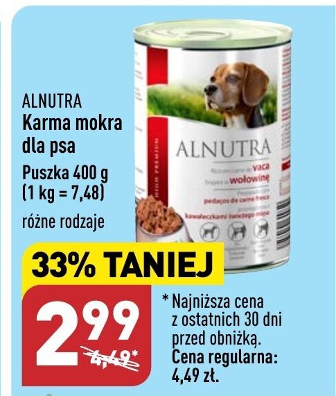 ALDI Alnutra Karma mokra dla psa 400g oferta