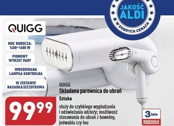 ALDI Parownica do ubrań quigg oferta