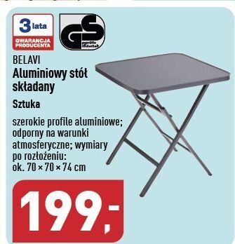 ALDI Stół składany 70 x 74 cm belavi oferta