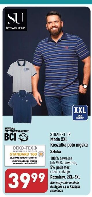ALDI Koszulka polo męska 2xl-5xl straight up oferta
