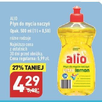 ALDI Płyn do mycia naczyń ultra lemon alio oferta