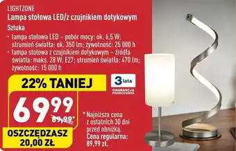 ALDI Lightzone Lampa stołowa LED/z czujnikiem dotykowym szt. oferta