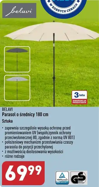 ALDI Belavi Parasol o śr. 180cm szt. oferta