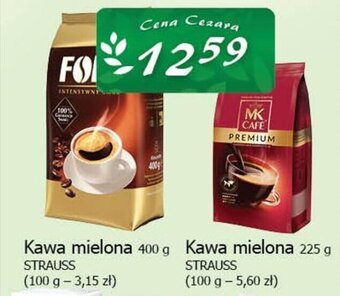 Cezar Delikatesy Strauss Kawa mielona 400 g / 225 g oferta