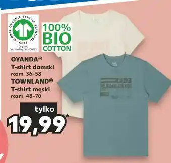 Kaufland OYANDA® T-shirt damski, TOWNLAND® T-shirt męski oferta